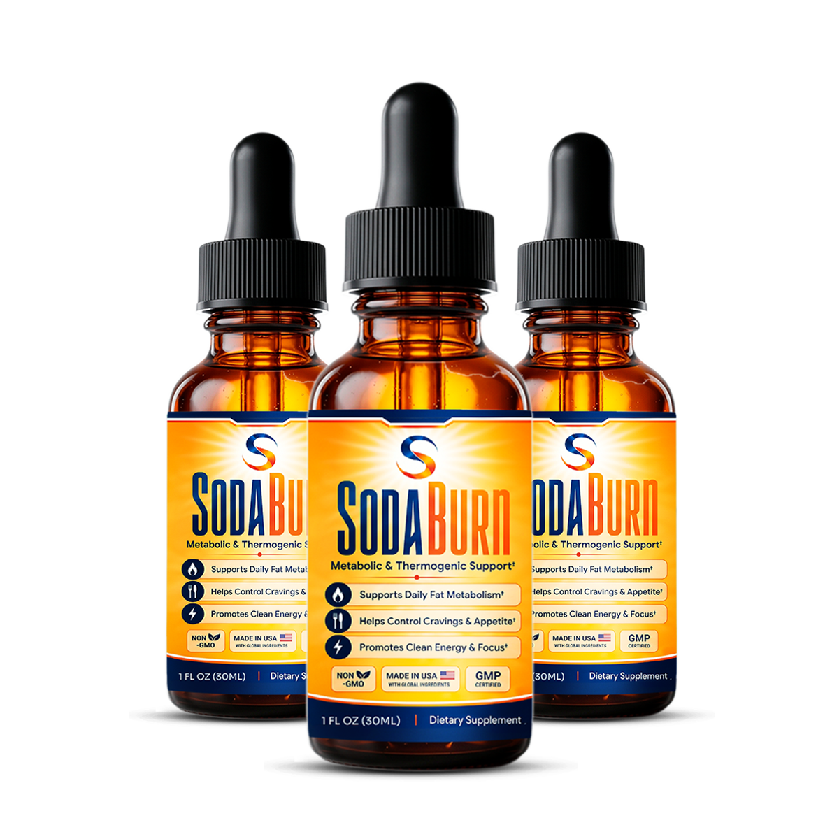 SodaBurn Weight Management Supplement Bottles